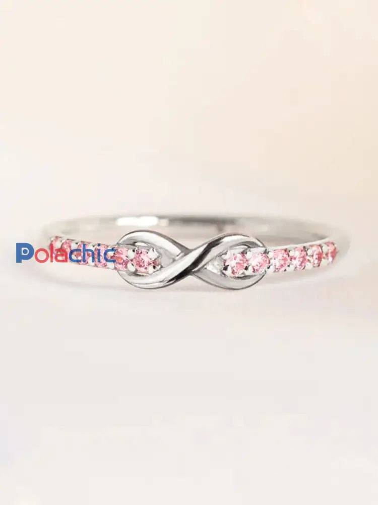 Anneau cancer du sein pour femmes or blanc / A6