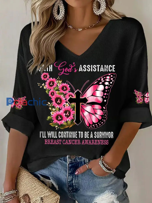 Avec l’aide de Dieu je continuerai à être un t shirt gaufré de survivant Noir / S