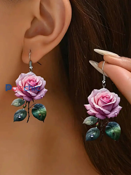 Boucles d’oreilles florales élégantes comme image / ONE