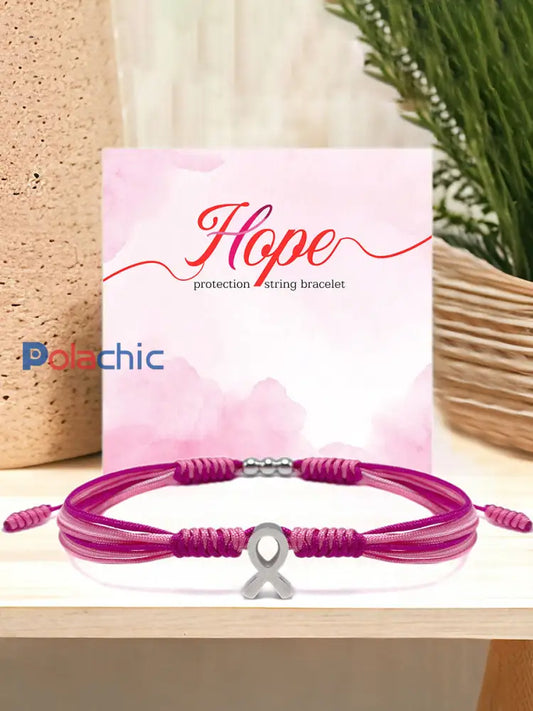 Bracelet ajustable Femme Cancer du sein Ruban Rose Rose / ONE
