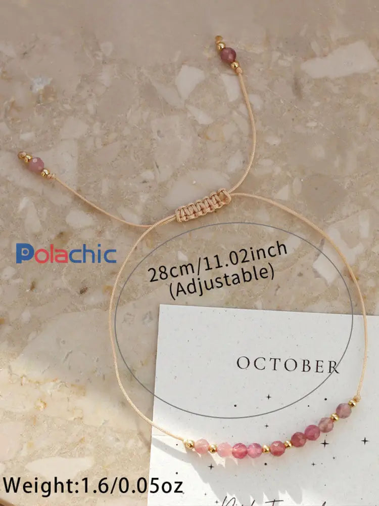 Bracelet Femme Rose Cancer Du Sein Ajustable