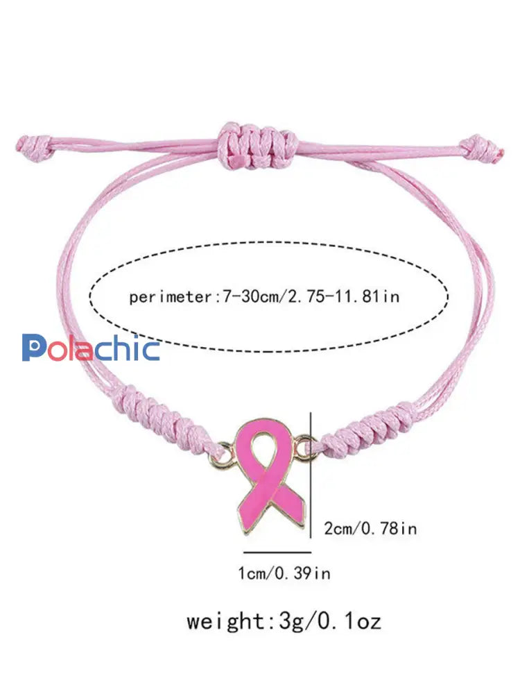Bracelet Femme Rose Cancer Du Sein Ajustable Rose / ONE