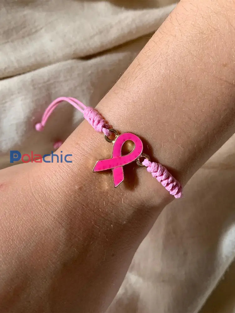 Bracelet Femme Rose Cancer Du Sein Ajustable Rose / ONE