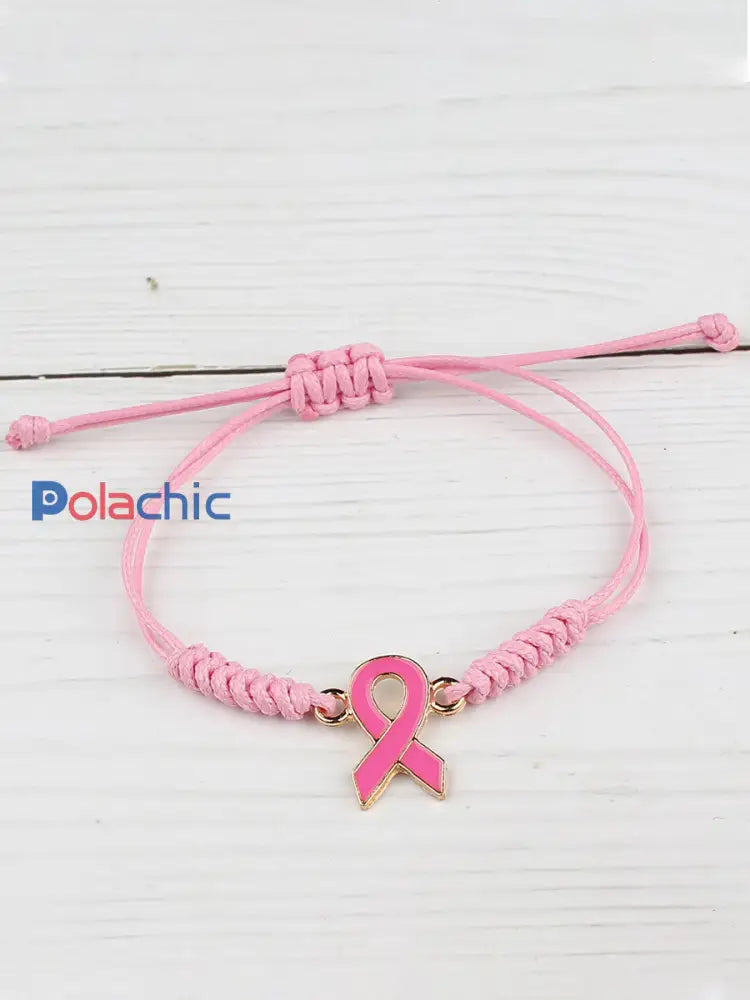 Bracelet Femme Rose Cancer Du Sein Ajustable Rose / ONE