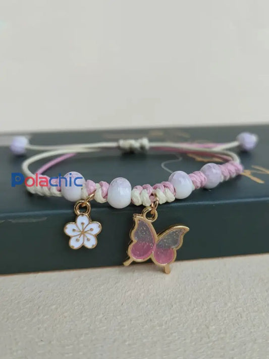 Bracelets de papillon rose de conscience de cancer du sein des femmes Rose / ONE