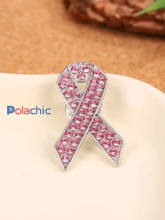 Broche ruban rose pour femme Cancer du sein Rose / JM