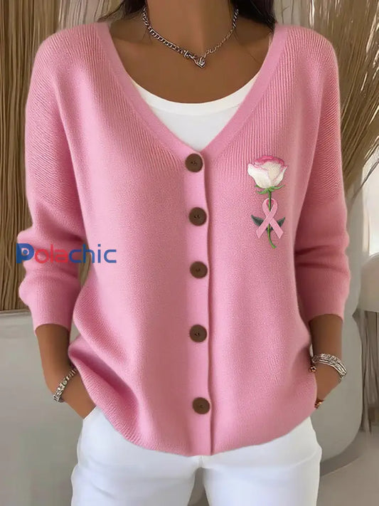 Cardigan boutonné à imprimé floral vintage pour femmes A / S