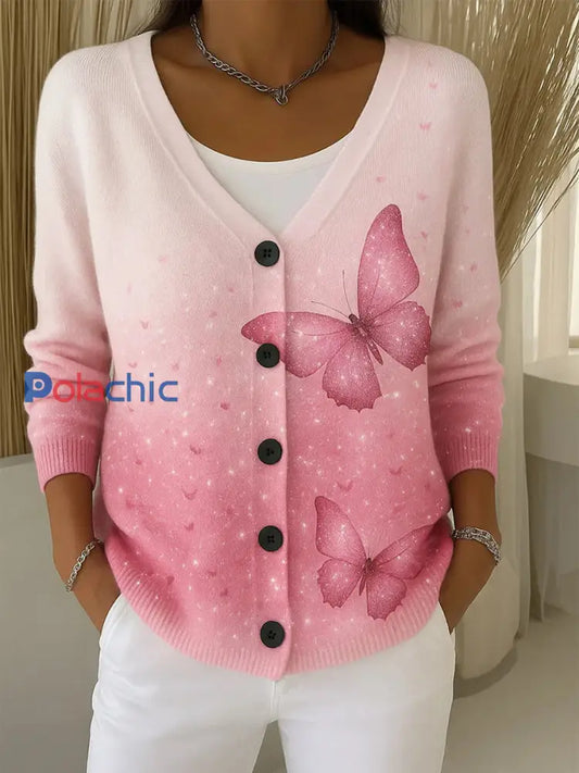 Cardigan boutonné à imprimé floral vintage pour femmes A / S