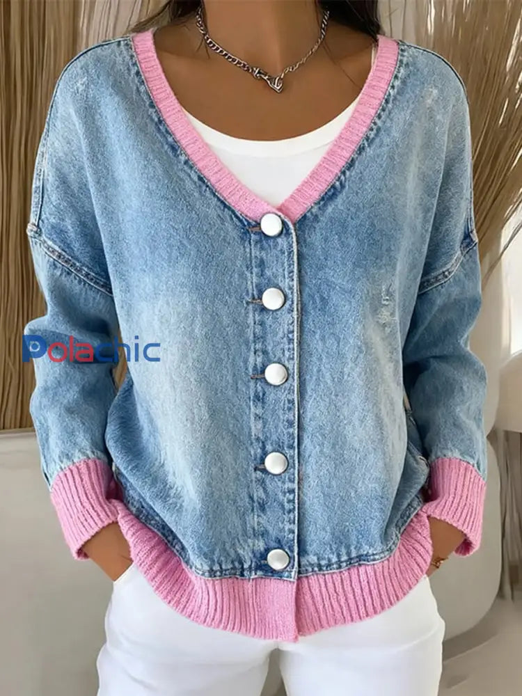 Cardigan de conception de patchwork de la mode des femmes comme image / S