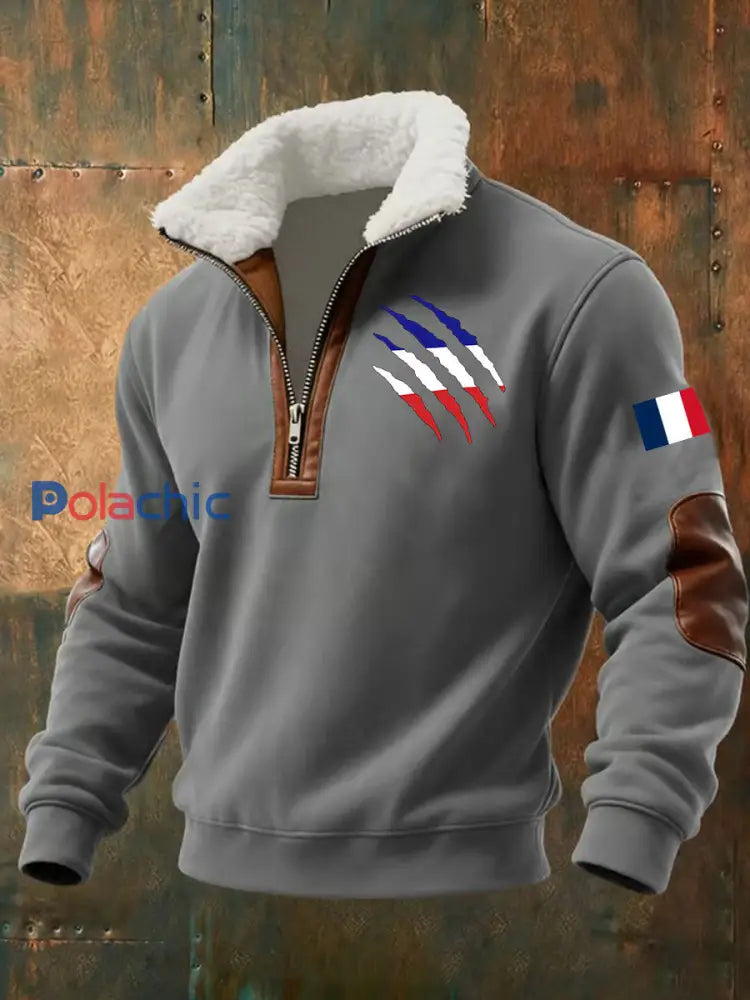Chandail à capuchon Griffure Baggy Homme Gris / S