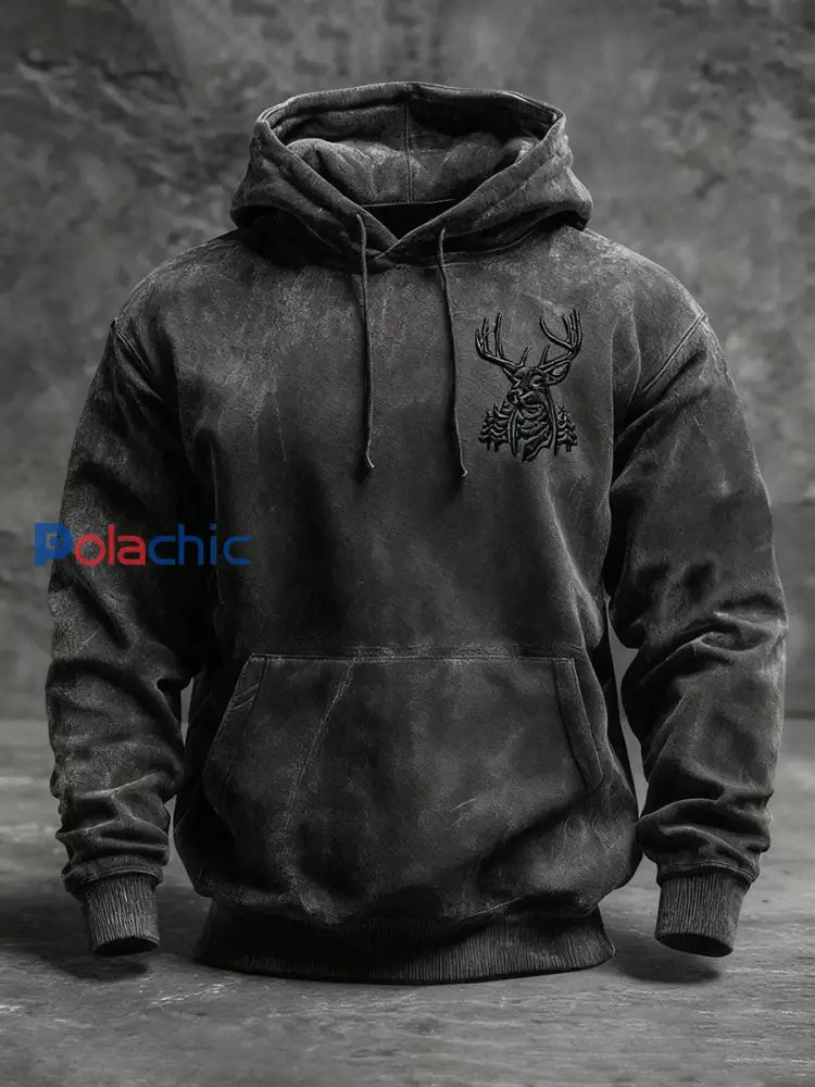 Chandail à capuchon Western Deer Homme Noir / S