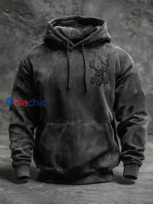 Chandail à capuchon Western Deer Homme Noir / S