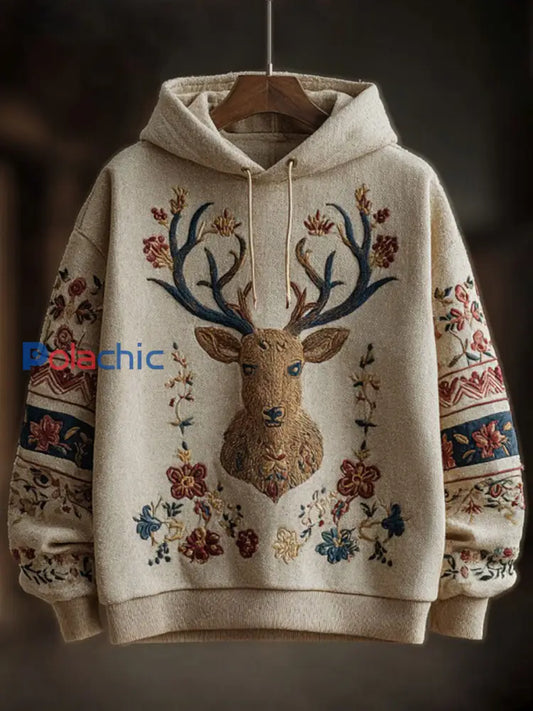 Chandail à capuchon Western Elk Homme comme image / S