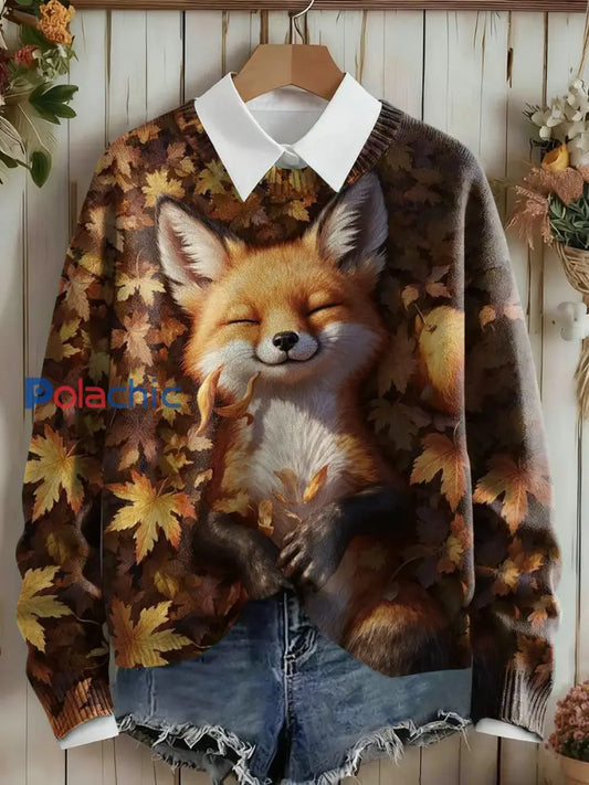 Chandail Cozy Season Fox Print Femme comme image / S