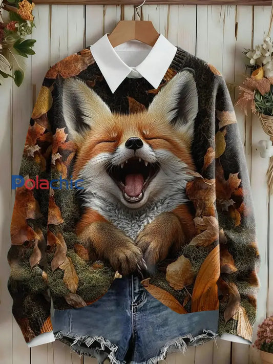 Chandail Cozy Season Fox Print Femme comme image / S