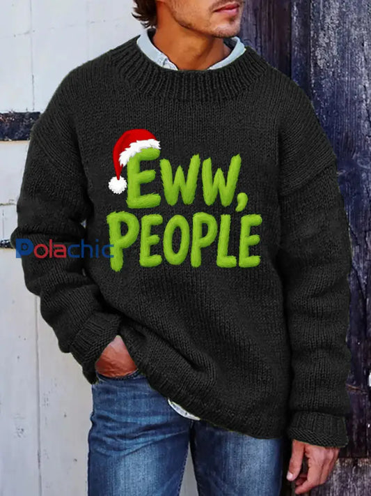 Chandail de Noël Eww People Imitation pour homme Noir / S