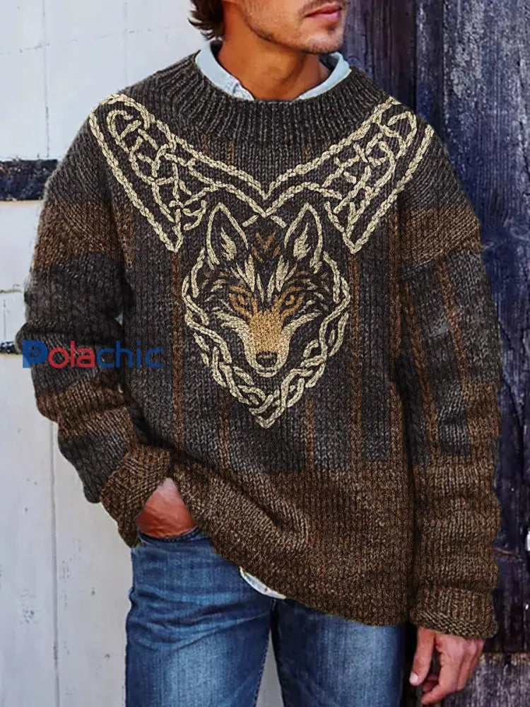 Chandail Viking pour hommes Marron / S