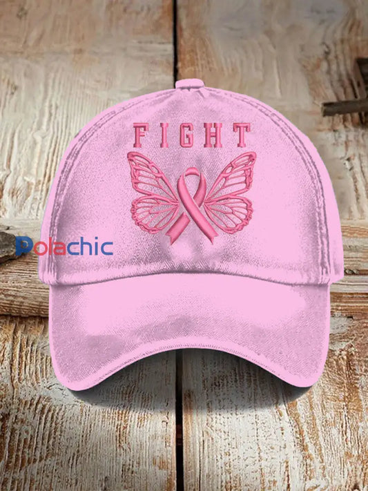 Chapeau à imprimé rose cancer du sein unisexe comme image / JM