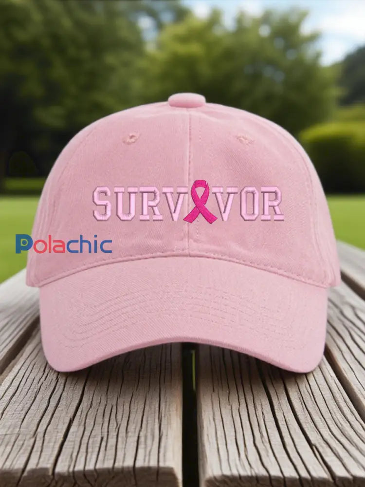 Chapeau de ruban Survivor Women’s Breast Cancer Awareness Rose / JM