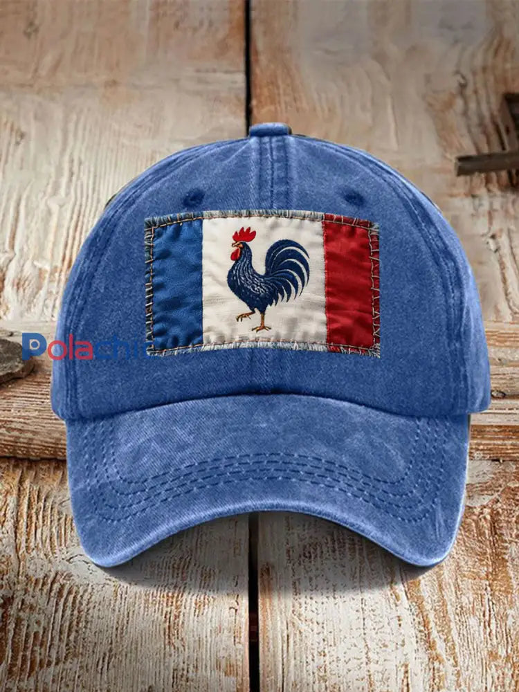 Chapeau Drapeau Français Le Coq Gaulois Unisexe Bleu / ONE