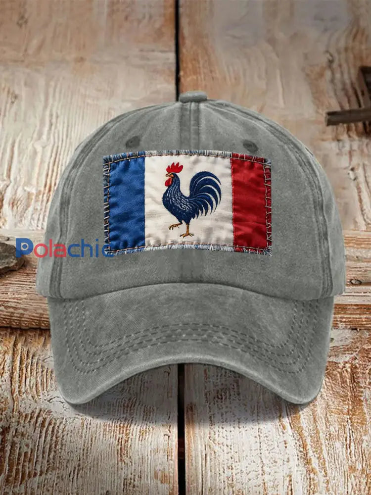 Chapeau Drapeau Français Le Coq Gaulois Unisexe Gris / ONE