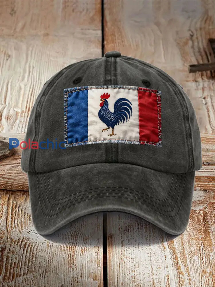 Chapeau Drapeau Français Le Coq Gaulois Unisexe Noir / ONE