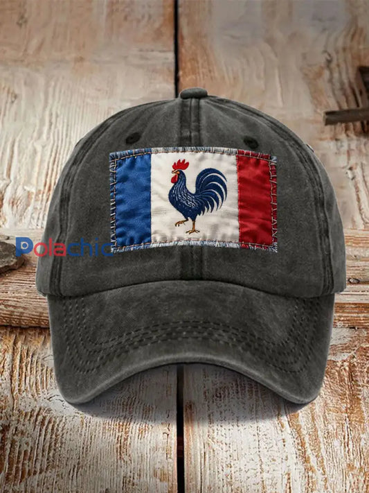 Chapeau Drapeau Français Le Coq Gaulois Unisexe Noir / ONE