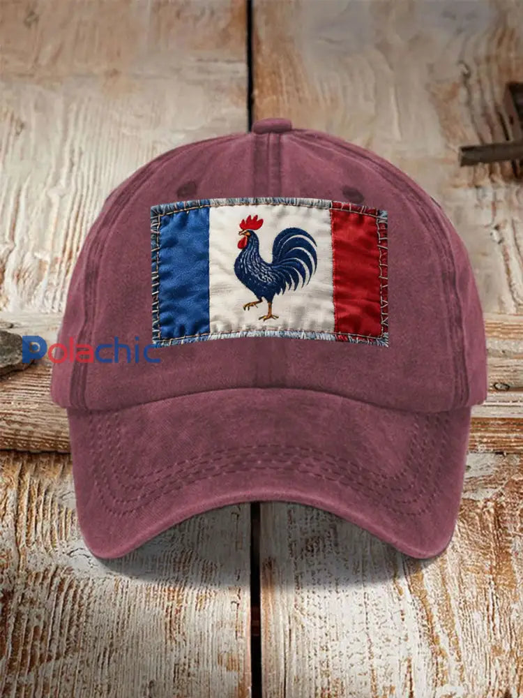 Chapeau Drapeau Français Le Coq Gaulois Unisexe Vin Rouge / ONE