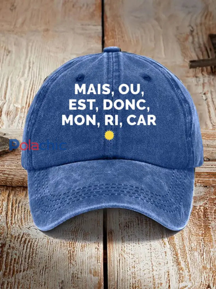Chapeau Imprimé Mais Ou Est Donc Mon Ricard Unisexe Bleu / JM
