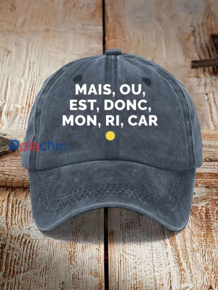 Chapeau Imprimé Mais Ou Est Donc Mon Ricard Unisexe Bleu Marine / JM
