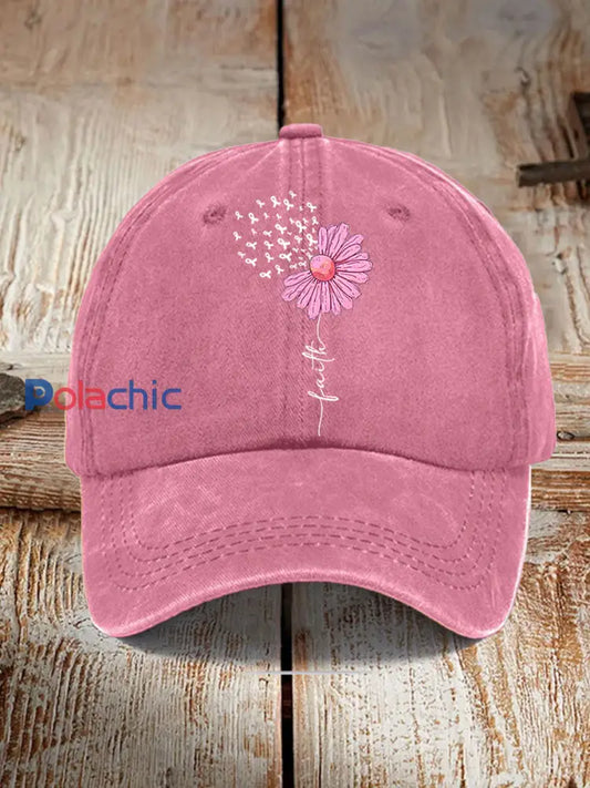 Chapeau unisexe de soutien de sensibilisation au cancer du sein de tournesol de ruban rose Rose / JM