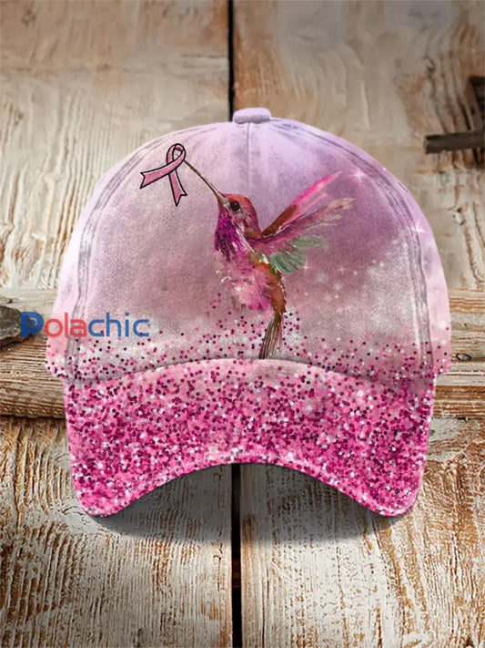 Chapeau unisexe décontracté imprimé ruban rose Rose / JM