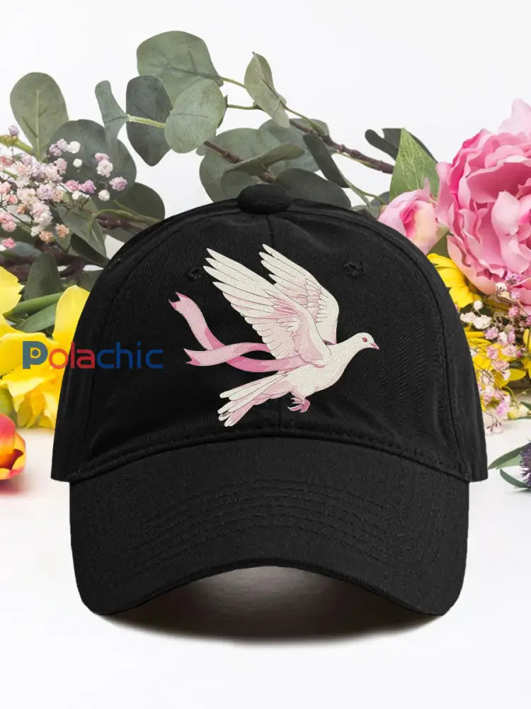 Chapeaux neutres de cancer du sein de pigeon rose Noir / ONE