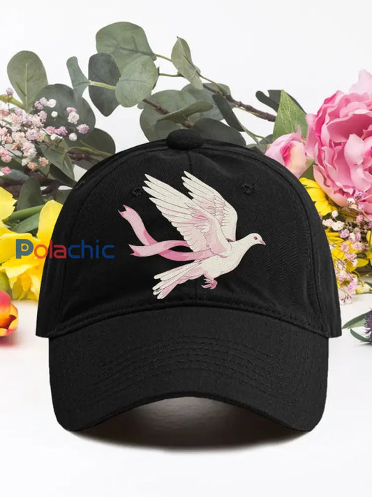 Chapeaux neutres de cancer du sein de pigeon rose Noir / ONE