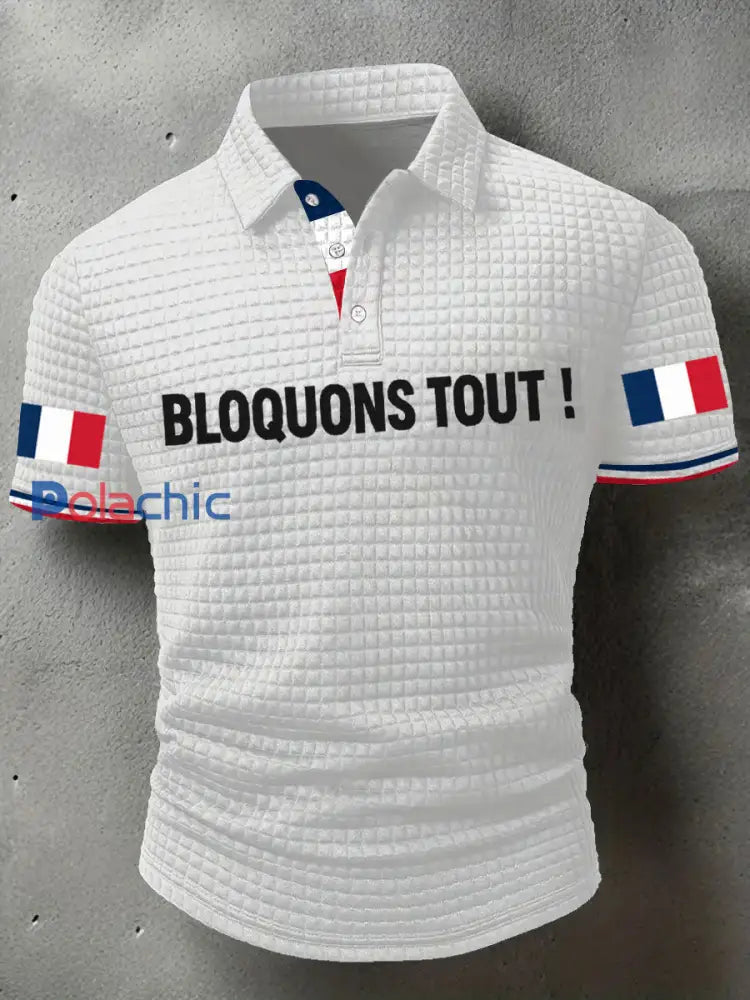 Chemise à imprimé Bloquons tout Homme Blanc / S
