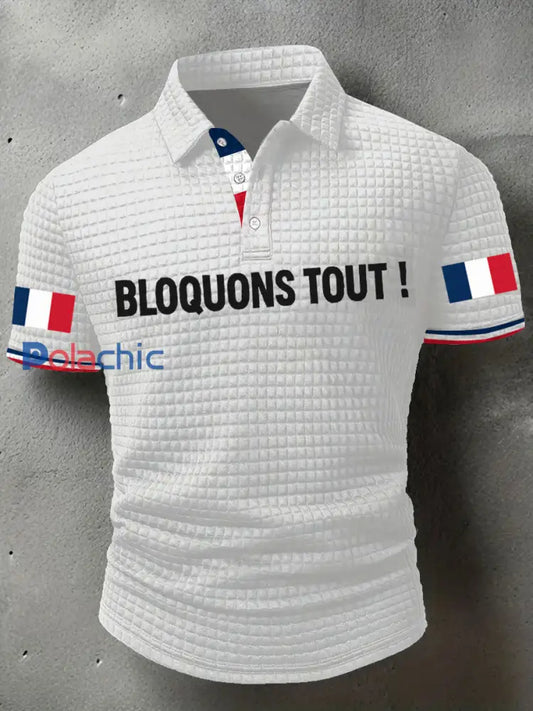 Chemise à imprimé Bloquons tout Homme Blanc / S