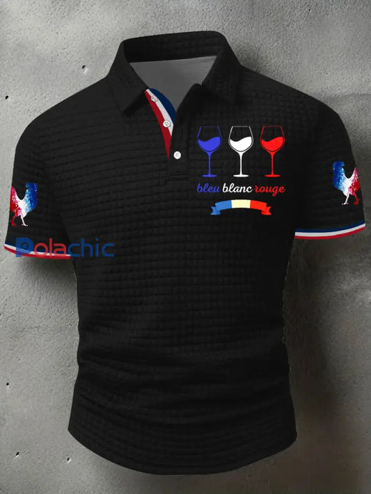 Chemise à manches courtes France Bleu Blanc Rouge Homme Noir / S