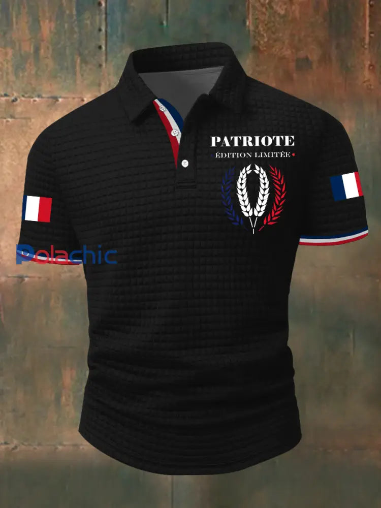 Chemise à manches courtes Limitee pour homme édition Patriote Noir / S