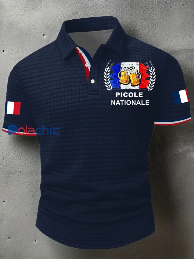 Chemise à manches courtes Picole Natioale Homme Bleu Marine / S