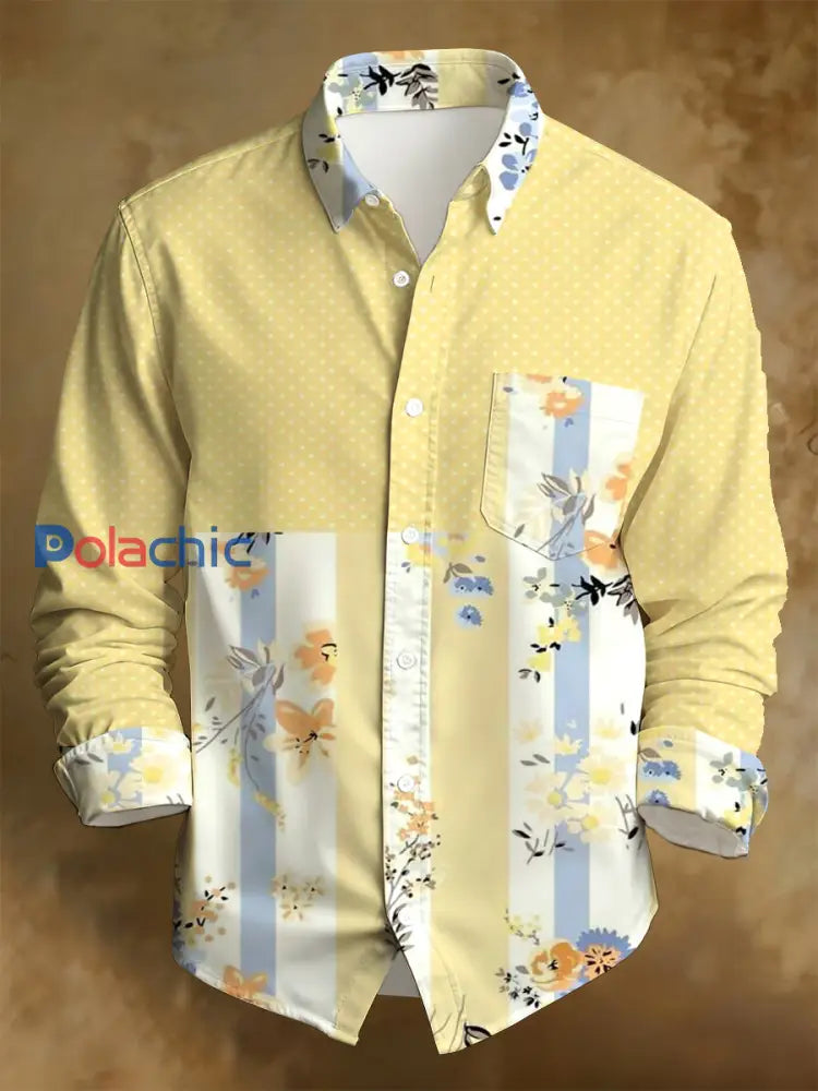 Chemise à manches longues imprimée Business Style pour hommes A / S