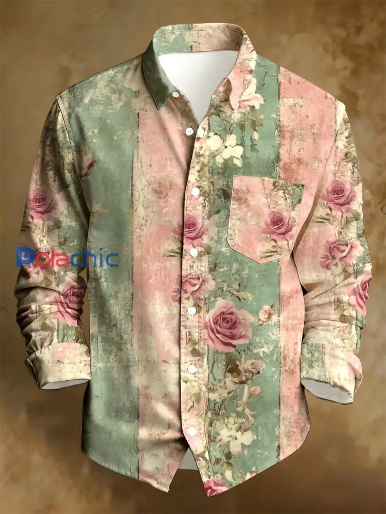 Chemise à manches longues imprimée Business Style pour hommes A / S