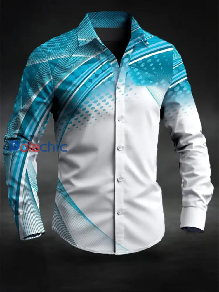 Chemise d’affaires décontractée pour hommes Bleu / S