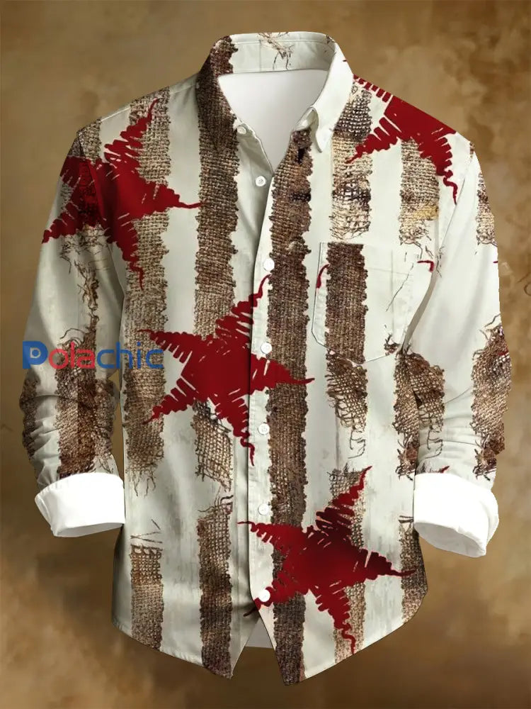 Chemise décontractée à manches longues pour hommes Business Style Art Print A / S