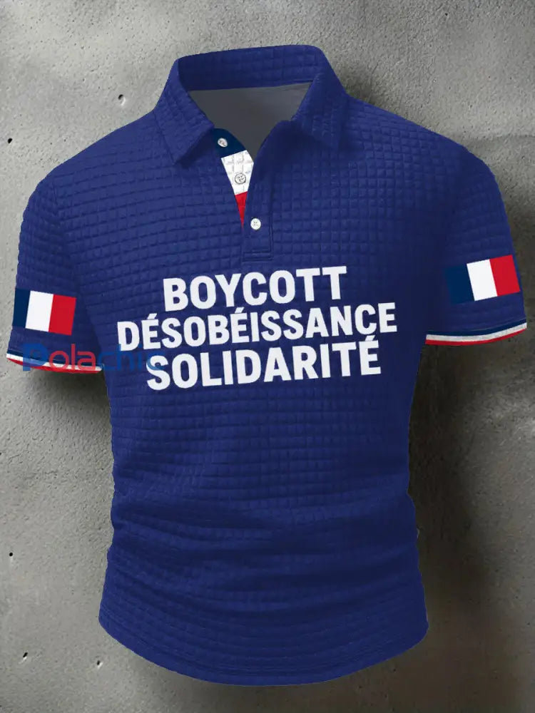 Chemise imprimée Boycott Désobaissance Solidarité Homme Bleu / S