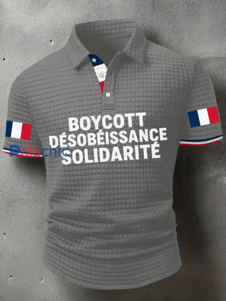 Chemise imprimée Boycott Désobaissance Solidarité Homme Gris / S