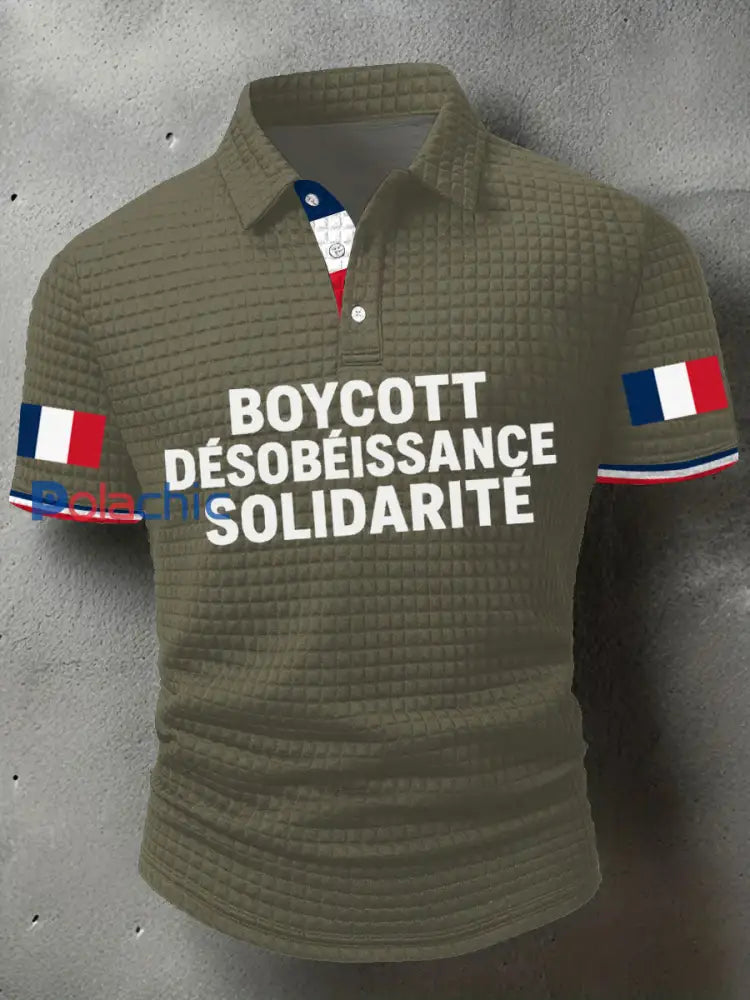 Chemise imprimée Boycott Désobaissance Solidarité Homme Vert / S