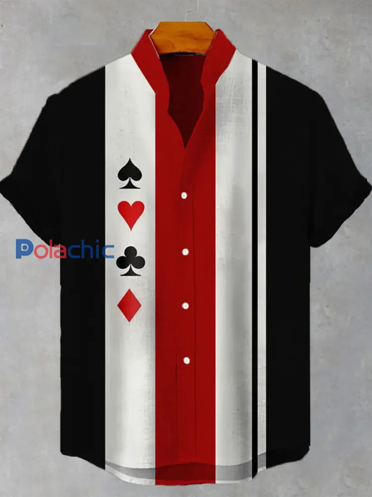 Chemise poker manches courtes homme Noir / S