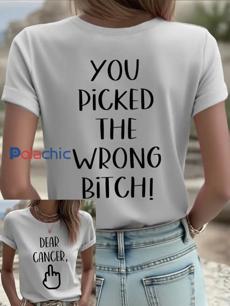Cher cancer des femmes vous avez choisi la mauvaise chienne T shirts Gris / S