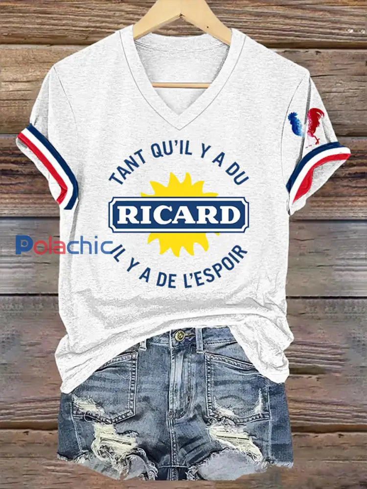 Damen Tant Qu’il Y A Du Ricard Kurzarm T-Shirt Weiß / S