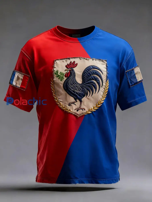 Drapeau Français Vintage Ricard des hommes en détresse T-shirt décontracté A / S